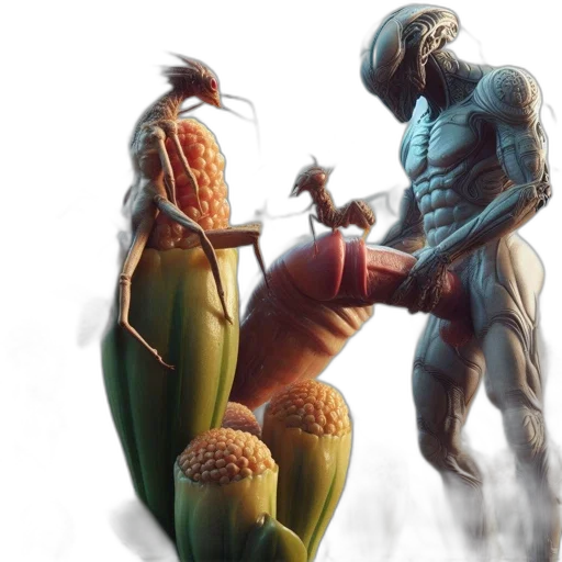 robot, concept art, comic book art, fantasy art, 3d render, underwater, outer space, central transparent PNG cut-out