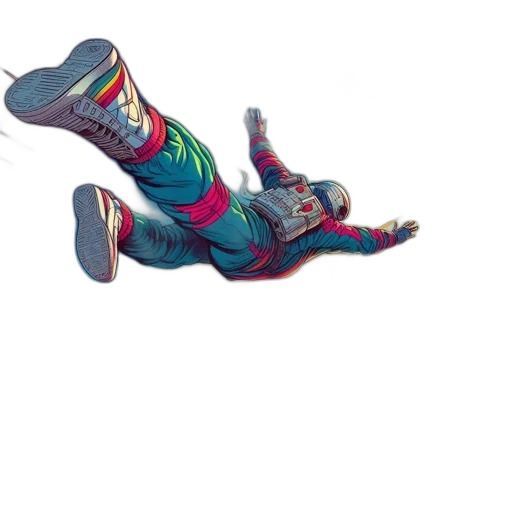 shoes, creature, dragon, concept art, comic book art, 3d render, pixel art, colorful transparent PNG cut-out