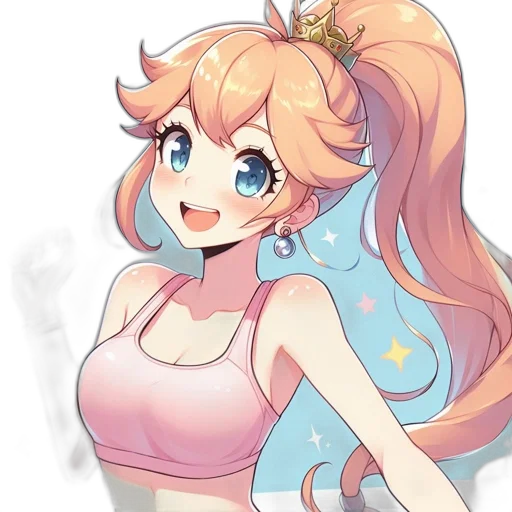 crown, dress, staff, anime, pixel art, watercolor, cartoon, pastel transparent PNG cut-out