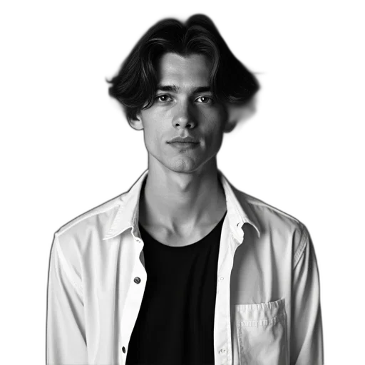 jacket, face, hair, staff, photorealistic, cartoon, concept art, pixel art transparent PNG cut-out