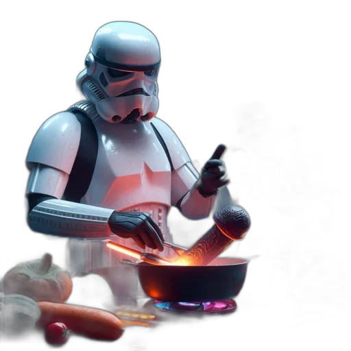 food, robot, concept art, 3d render, comic book art, pixel art, fire, neon lights transparent PNG cut-out
