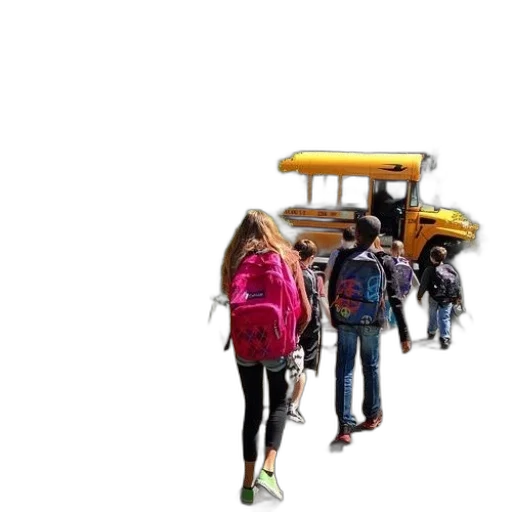 jacket, car, umbrella, 3d render, concept art, photorealistic, group, children transparent PNG cut-out