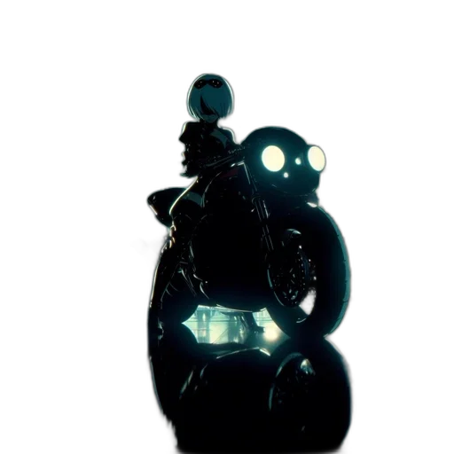 robot, weapon, mask, staff, concept art, 3d render, cyberpunk, pixel art transparent PNG cut-out