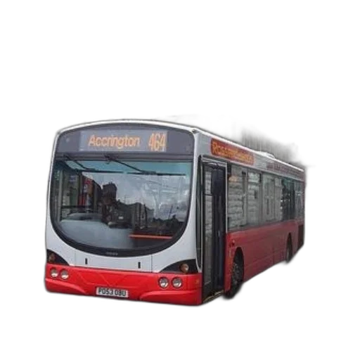 staff, photorealistic, 3d render, concept art, red, white, bus, destination transparent PNG cut-out