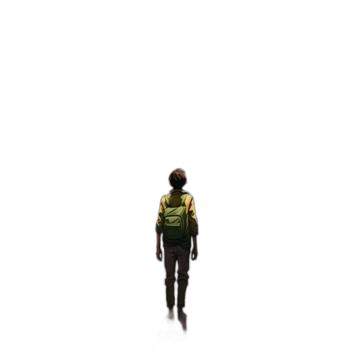 jacket, robot, staff, creature, pixel art, concept art, 3d render, comic book art transparent PNG cut-out