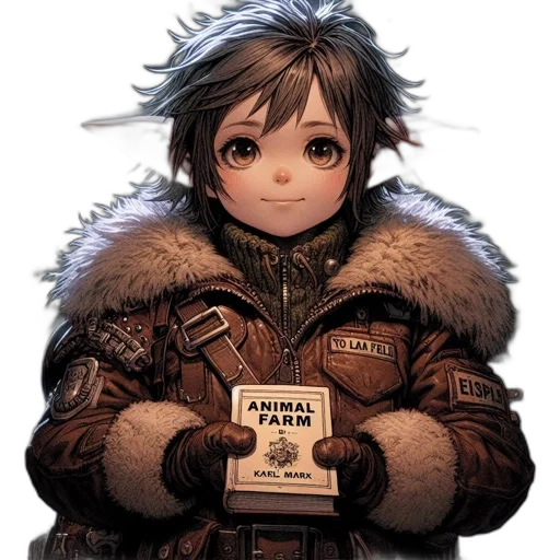 jacket, animal, creature, face, concept art, anime, fantasy art, pixel art transparent PNG cut-out