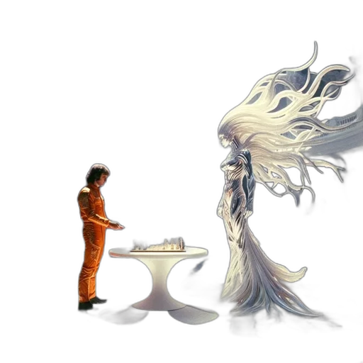 creature, dragon, food, hair, concept art, fantasy art, pixel art, 3d render transparent PNG cut-out