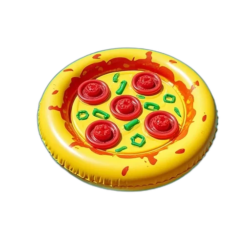 food, 3d render, yellow, inflatable, pool, toy, shaped, like transparent PNG cut-out