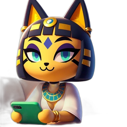jewelry, mask, concept art, 3d render, fantasy art, pixel art, cat-like, figure transparent PNG cut-out