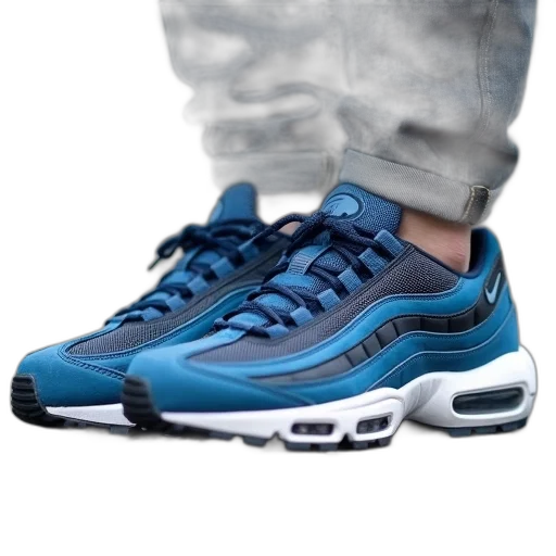 shoes, 3d render, photorealistic, vaporwave, blue, nike, air, max transparent PNG cut-out
