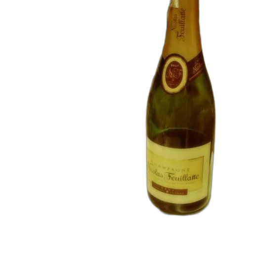 bottle, staff, crown, 3d render, photorealistic, oil painting, champagne, sits transparent PNG cut-out