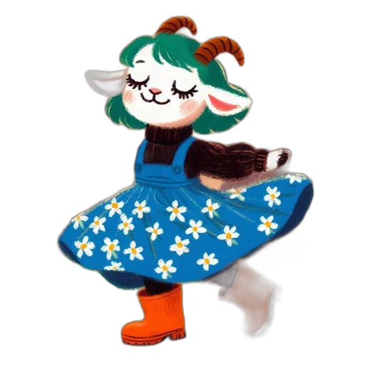 dress, staff, jacket, animal, concept art, pixel art, cartoon, watercolor transparent PNG cut-out