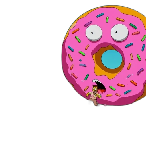 food, 3d render, cartoon, concept art, animation, simpsons, giant, animated transparent PNG cut-out