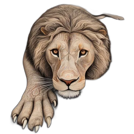 animal, crown, hair, staff, photorealistic, concept art, fantasy art, watercolor transparent PNG cut-out