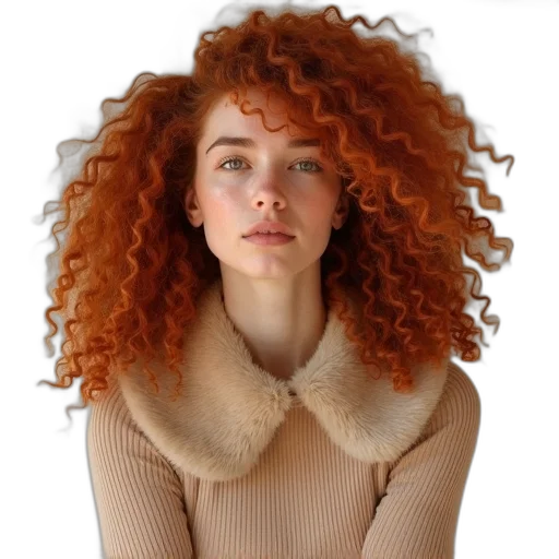 jacket, hair, hat, face, photorealistic, 3d render, concept art, earth tones transparent PNG cut-out