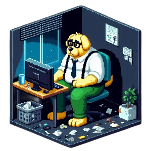 robot, furniture, staff, animal, pixel art, cyberpunk, concept art, 3d render transparent PNG cut-out