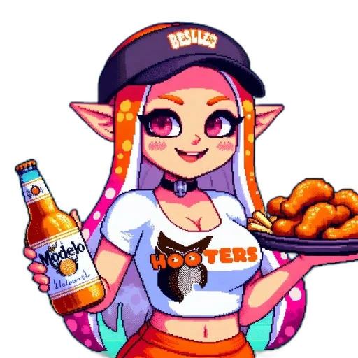 food, pixel art, cartoon, anime, fantasy art, neon, colorful, pixel transparent PNG cut-out