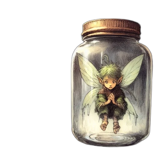 bottle, dragon, creature, concept art, watercolor, pixel art, fantasy art, green transparent PNG cut-out