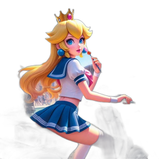 crown, dress, staff, concept art, fantasy art, pixel art, 3d render, blue transparent PNG cut-out