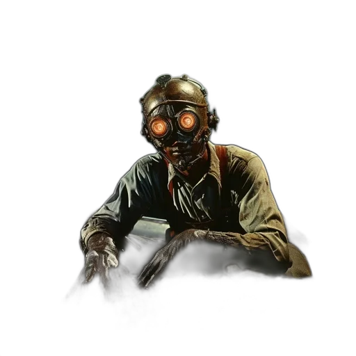 mask, robot, staff, face, concept art, comic book art, pixel art, fantasy art transparent PNG cut-out