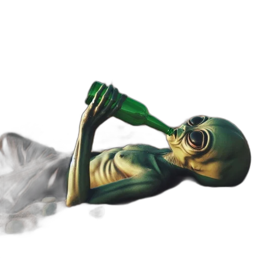 bottle, creature, mask, robot, concept art, 3d render, photorealistic, fantasy art transparent PNG cut-out