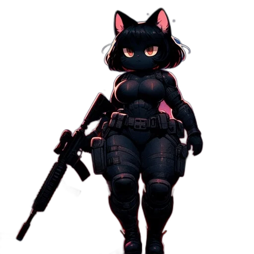 weapon, staff, animal, concept art, pixel art, cyberpunk, 3d render, dark transparent PNG cut-out