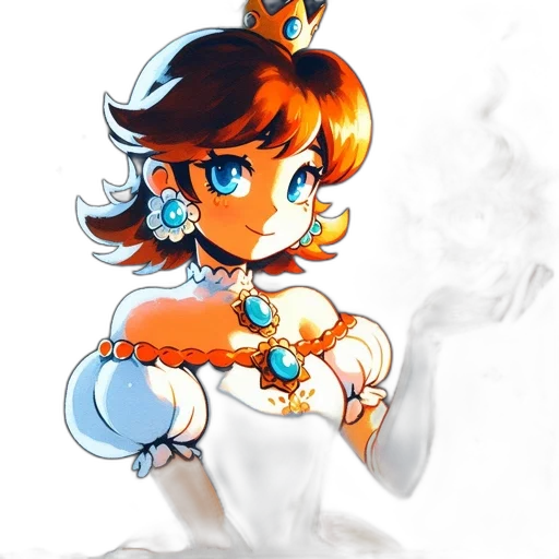 crown, dress, staff, jewelry, concept art, pixel art, fantasy art, watercolor transparent PNG cut-out