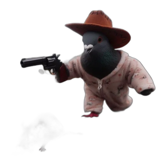 animal, weapon, hat, creature, concept art, 3d render, pixel art, photorealistic transparent PNG cut-out