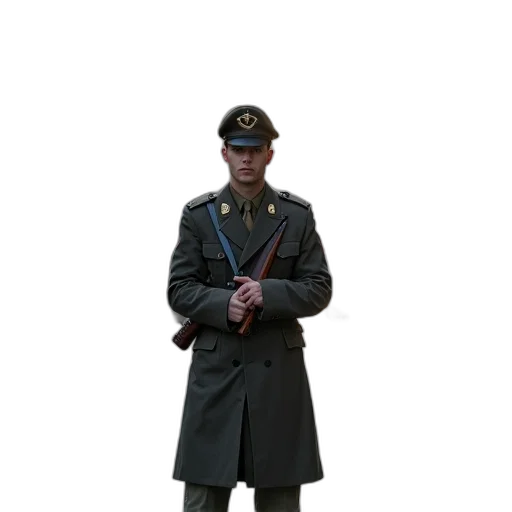 staff, jacket, hat, umbrella, concept art, 3d render, photorealistic, pixel art transparent PNG cut-out