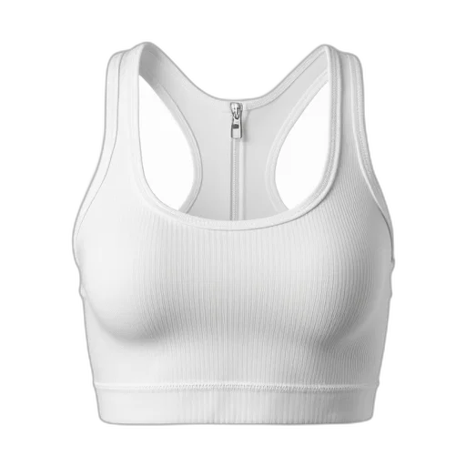 dress, white, sports, bra, ribbed, texture, zipper, detail transparent PNG cut-out