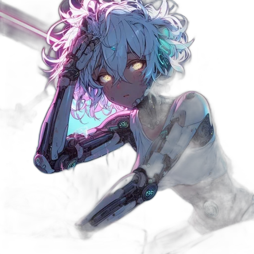 sword, weapon, staff, robot, cyberpunk, concept art, vaporwave, anime transparent PNG cut-out