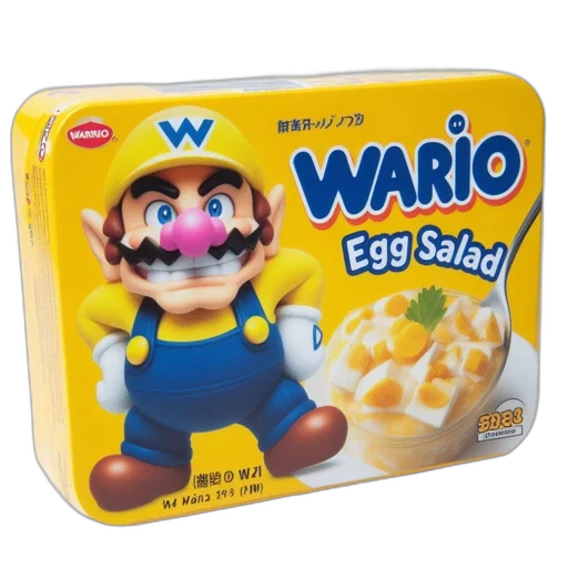 food, weapon, creature, 3d render, yellow, packaging, features, wario transparent PNG cut-out