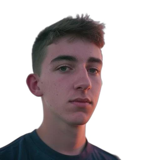 face, staff, hair, creature, photorealistic, 3d render, vaporwave, cartoon transparent PNG cut-out