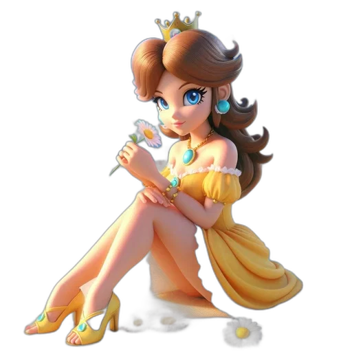 crown, dress, staff, jewelry, concept art, fantasy art, 3d render, pixel art transparent PNG cut-out
