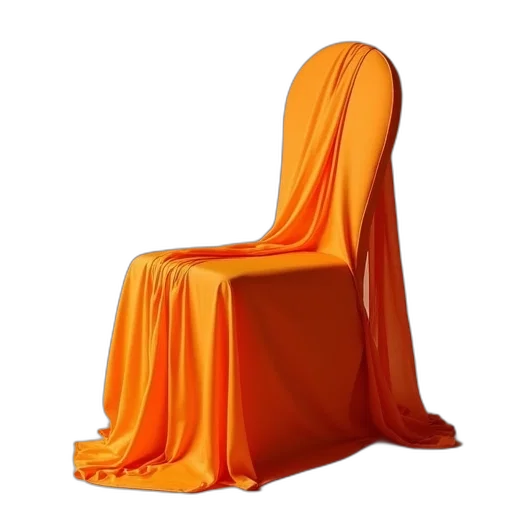 furniture, dress, jacket, mask, 3d render, concept art, orange, organge transparent PNG cut-out