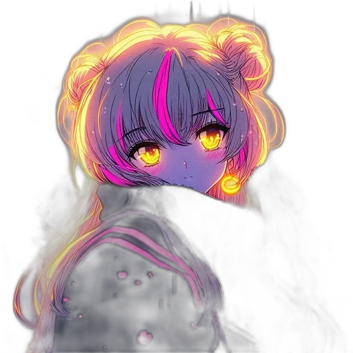 mask, face, hair, creature, anime, watercolor, concept art, fantasy art transparent PNG cut-out