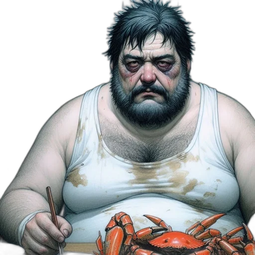 food, animal, creature, concept art, photorealistic, underwater, two, men transparent PNG cut-out
