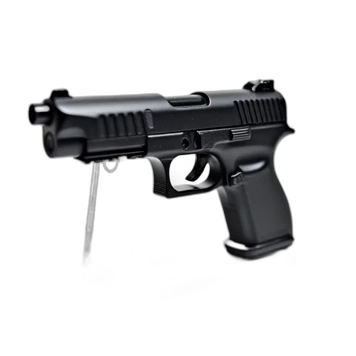 weapon, 3d render, black, plastic, toy, gun, silver, barrel transparent PNG cut-out