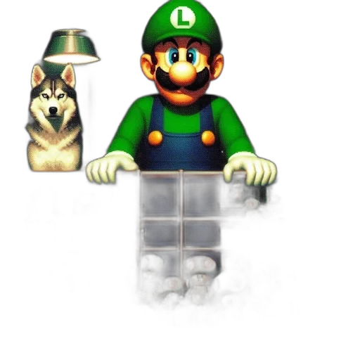 animal, creature, mask, weapon, pixel art, 3d render, concept art, cartoon transparent PNG cut-out