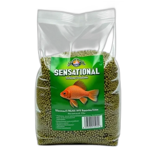 food, bag, fish, labeled, sensational, barcode, green, white transparent PNG cut-out