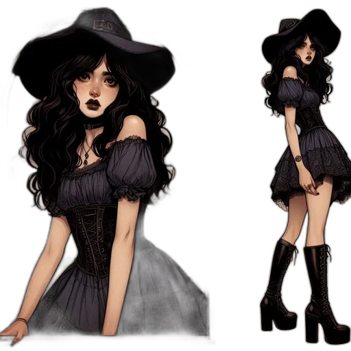 dress, concept art, fantasy art, cartoon, pixel art, dark, monochrome, earth tones transparent PNG cut-out