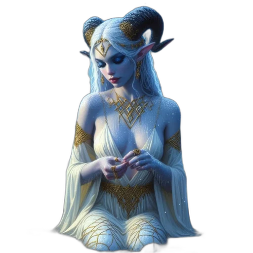 jewelry, dragon, dress, staff, fantasy art, concept art, 3d render, pixel art transparent PNG cut-out