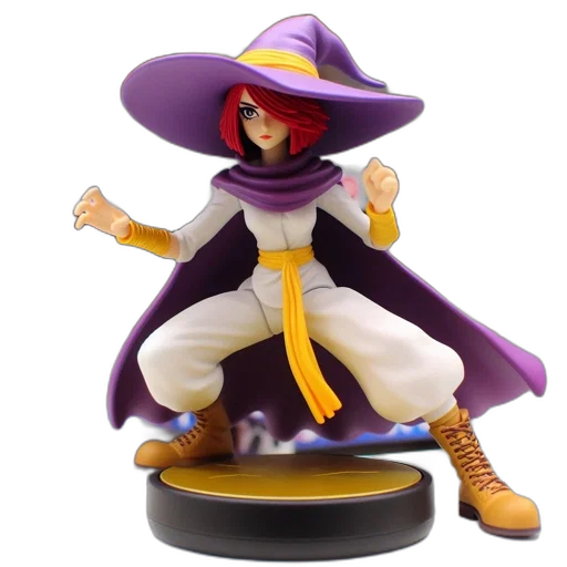 concept art, 3d render, animated, female, figurine, red, hair, purple transparent PNG cut-out