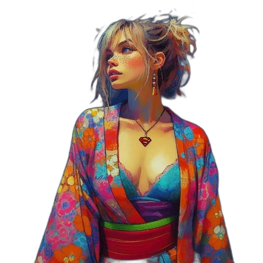 dress, jacket, jewelry, face, fantasy art, concept art, photorealistic, oil painting transparent PNG cut-out