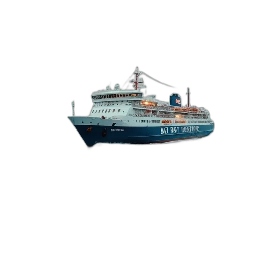 staff, 3d render, concept art, photorealistic, pixel art, ferry, ship, words transparent PNG cut-out