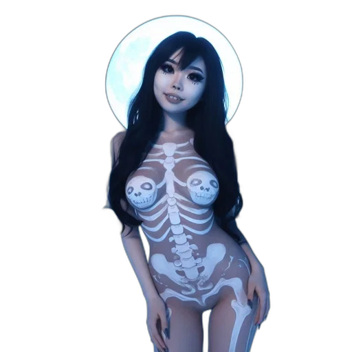 dress, creature, fantasy art, concept art, 3d render, pixel art, neon lights, blue transparent PNG cut-out