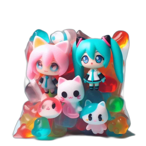 3d render, vaporwave, concept art, anime, colorful, pastel, inside, clear transparent PNG cut-out