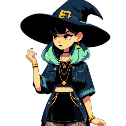 staff, hat, dress, jacket, pixel art, concept art, fantasy art, anime transparent PNG cut-out