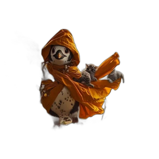 jacket, animal, mask, staff, concept art, 3d render, fantasy art, photorealistic transparent PNG cut-out