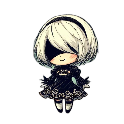 dress, staff, mask, hair, pixel art, anime, cartoon, fantasy art transparent PNG cut-out